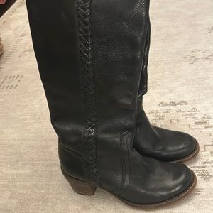 Leather Steve Madden western style knee high boots size 6